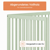 Kids Collective Babybett Kinderbett Gitterbett mit Rausfallschutz Baby Bett | stabiles Buchenholz | Juniorbett | made in Europe | Kinderzimmer Jugendzimmer Möbel | 60x120 & 70x140 cm