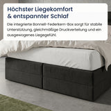 Home Collective Boxspringbett 160x200 180x200 200x200 Bett Doppelbett Polsterbett Bonnell H2/H3 Matratze, gepolstertes Kopfteil | Microvelours