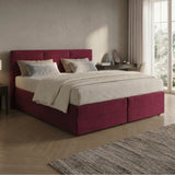 Home Collective Boxspringbett 160x200 180x200 200x200 Bett Doppelbett Polsterbett Bonnell H2/H3 Matratze, gepolstertes Kopfteil | Microvelours