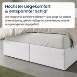 Home Collective Boxspringbett 160x200 180x200 200x200 Bett Doppelbett Polsterbett Bonnell H2/H3 Matratze, gepolstertes Kopfteil | Microvelours