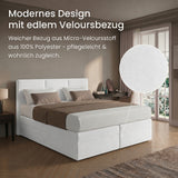 Home Collective Boxspringbett 160x200 180x200 200x200 Bett Doppelbett Polsterbett Bonnell H2/H3 Matratze, gepolstertes Kopfteil | Microvelours