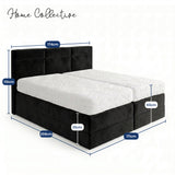 Home Collective Boxspringbett 160x200 180x200 200x200 Bett Doppelbett Polsterbett Bonnell H2/H3 Matratze, gepolstertes Kopfteil | Microvelours