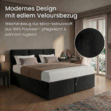 Home Collective Boxspringbett 160x200 180x200 200x200 Bett Doppelbett Polsterbett Bonnell H2/H3 Matratze, gepolstertes Kopfteil | Microvelours