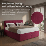 Home Collective Boxspringbett 160x200 180x200 200x200 Bett Doppelbett Polsterbett Bonnell H2/H3 Matratze, gepolstertes Kopfteil | Microvelours