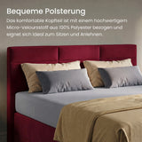 Home Collective Boxspringbett 160x200 180x200 200x200 Bett Doppelbett Polsterbett Bonnell H2/H3 Matratze, gepolstertes Kopfteil | Microvelours