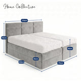Home Collective Boxspringbett 160x200 180x200 200x200 Bett Doppelbett Polsterbett Bonnell H2/H3 Matratze, gepolstertes Kopfteil | Microvelours