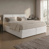 Home Collective Boxspringbett 160x200 180x200 200x200 Bett Doppelbett Polsterbett Bonnell H2/H3 Matratze, gepolstertes Kopfteil | Microvelours