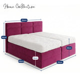 Home Collective Boxspringbett 160x200 180x200 200x200 Bett Doppelbett Polsterbett Bonnell H2/H3 Matratze, gepolstertes Kopfteil | Microvelours