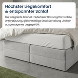 Home Collective Boxspringbett 160x200 180x200 200x200 Bett Doppelbett Polsterbett Bonnell H2/H3 Matratze, gepolstertes Kopfteil | Microvelours