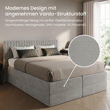Home Collective Boxspringbett 160x200 180x200 200x200 Bett Doppelbett Polsterbett Bonnell H2 & Kaltschaum H3 Matratze, gepolstertes Kopfteil | VARDO-Stoff