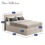 Home Collective Boxspringbett 160x200 180x200 200x200 Bett Doppelbett Polsterbett Bonnell H2 & Kaltschaum H3 Matratze, gepolstertes Kopfteil | VARDO-Stoff