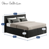 Home Collective Boxspringbett 160x200 180x200 200x200 Bett Doppelbett Polsterbett Bonnell H2 & Kaltschaum H3 Matratze, gepolstertes Kopfteil | VARDO-Stoff