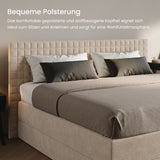 Home Collective Boxspringbett 160x200 180x200 200x200 Bett Doppelbett Polsterbett Bonnell H2 & Kaltschaum H3 Matratze, gepolstertes Kopfteil | VARDO-Stoff