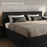 Home Collective Boxspringbett 160x200 180x200 200x200 Bett Doppelbett Polsterbett Bonnell H2 & Kaltschaum H3 Matratze, gepolstertes Kopfteil | VARDO-Stoff