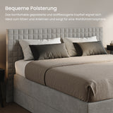 Home Collective Boxspringbett 160x200 180x200 200x200 Bett Doppelbett Polsterbett Bonnell H2 & Kaltschaum H3 Matratze, gepolstertes Kopfteil | VARDO-Stoff