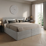 Home Collective Boxspringbett 160x200 180x200 200x200 Bett Doppelbett Polsterbett Bonnell H2 & Kaltschaum H3 Matratze, gepolstertes Kopfteil | VARDO-Stoff