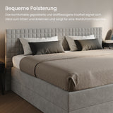 Home Collective Boxspringbett 160x200 180x200 200x200 Bett Doppelbett Polsterbett Bonnell H2 & Kaltschaum H3 Matratze, gepolstertes Kopfteil | VARDO-Stoff