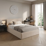 Home Collective Polsterbett 140x200 160x200 180x200 200x200 cm Doppelbett Bett mit einer Matratze Ihrer Wahl, mit verstellbarem Lattenrost & Stauraum | VARDO-Stoff
