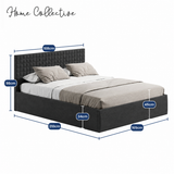Home Collective Polsterbett 140x200 160x200 180x200 200x200 cm Doppelbett Bett mit einer Matratze Ihrer Wahl, mit verstellbarem Lattenrost & Stauraum | VARDO-Stoff