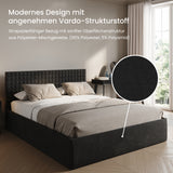 Home Collective Polsterbett 140x200 160x200 180x200 200x200 cm Doppelbett Bett mit einer Matratze Ihrer Wahl, mit verstellbarem Lattenrost & Stauraum | VARDO-Stoff