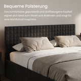 Home Collective Polsterbett 140x200 160x200 180x200 200x200 cm Doppelbett Bett mit einer Matratze Ihrer Wahl, mit verstellbarem Lattenrost & Stauraum | VARDO-Stoff