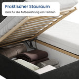 Home Collective Polsterbett 140x200 160x200 180x200 200x200 cm Doppelbett Bett mit einer Matratze Ihrer Wahl, mit verstellbarem Lattenrost & Stauraum | VARDO-Stoff
