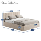 Home Collective Polsterbett 140x200 160x200 180x200 200x200 cm Doppelbett Bett mit einer Matratze Ihrer Wahl, mit verstellbarem Lattenrost & Stauraum | VARDO-Stoff