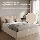 Home Collective Polsterbett 140x200 160x200 180x200 200x200 cm Doppelbett Bett mit einer Matratze Ihrer Wahl, mit verstellbarem Lattenrost & Stauraum | VARDO-Stoff