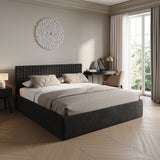 Home Collective Polsterbett 140x200 160x200 180x200 200x200 cm Doppelbett Bett mit einer Matratze Ihrer Wahl, mit verstellbarem Lattenrost & Stauraum | VARDO-Stoff