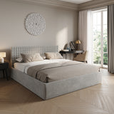 Home Collective Polsterbett 140x200 160x200 180x200 200x200 cm Doppelbett Bett mit einer Matratze Ihrer Wahl, mit verstellbarem Lattenrost & Stauraum | VARDO-Stoff