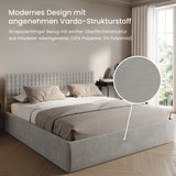 Home Collective Polsterbett 140x200 160x200 180x200 200x200 cm Doppelbett Bett mit einer Matratze Ihrer Wahl, mit verstellbarem Lattenrost & Stauraum | VARDO-Stoff