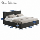 Home Collective Polsterbett 140x200 160x200 180x200 200x200 cm Doppelbett Bett mit einer Matratze Ihrer Wahl, mit verstellbarem Lattenrost & Stauraum | VARDO-Stoff
