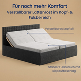 Home Collective Polsterbett 140x200 160x200 180x200 200x200 cm Doppelbett Bett mit einer Matratze Ihrer Wahl, mit verstellbarem Lattenrost & Stauraum | VARDO-Stoff