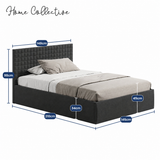 Home Collective Polsterbett 140x200 160x200 180x200 200x200 cm Doppelbett Bett mit einer Matratze Ihrer Wahl, mit verstellbarem Lattenrost & Stauraum | VARDO-Stoff