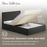 Home Collective Polsterbett 140x200 160x200 180x200 200x200 cm Doppelbett Bett mit einer Matratze Ihrer Wahl, mit verstellbarem Lattenrost & Stauraum | VARDO-Stoff