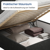 Home Collective Polsterbett 140x200 160x200 180x200 200x200 cm Doppelbett Bett mit einer Matratze Ihrer Wahl, mit verstellbarem Lattenrost & Stauraum | VARDO-Stoff