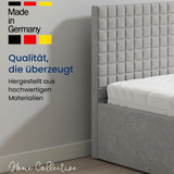 Home Collective Polsterbett 140x200 160x200 180x200 200x200 cm Doppelbett Bett mit einer Matratze Ihrer Wahl, mit verstellbarem Lattenrost & Stauraum | VARDO-Stoff