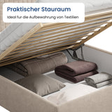 Home Collective Polsterbett 140x200 160x200 180x200 200x200 cm Doppelbett Bett mit einer Matratze Ihrer Wahl, mit verstellbarem Lattenrost & Stauraum | VARDO-Stoff