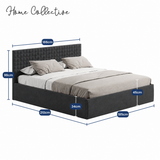 Home Collective Polsterbett 140x200 160x200 180x200 200x200 cm Doppelbett Bett mit einer Matratze Ihrer Wahl, mit verstellbarem Lattenrost & Stauraum | VARDO-Stoff