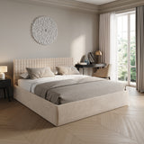 Home Collective Polsterbett 140x200 160x200 180x200 200x200 cm Doppelbett Bett mit einer Matratze Ihrer Wahl, mit verstellbarem Lattenrost & Stauraum | VARDO-Stoff