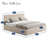 Home Collective Polsterbett 140x200 160x200 180x200 200x200 cm Doppelbett Bett mit einer Matratze Ihrer Wahl, mit verstellbarem Lattenrost & Stauraum | VARDO-Stoff
