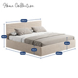 Home Collective Polsterbett 140x200 160x200 180x200 200x200 cm Doppelbett Bett mit einer Matratze Ihrer Wahl, mit verstellbarem Lattenrost & Stauraum | VARDO-Stoff