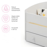 Kids Collective Kinderbett 70x140 / 80x160 Komplett Set inkl. Matratze, Lattenrost, Schublade & Rausfallschutz | Einzelbett für Kinder von 2 – 10 Jahren | weiß mit wählbarem Motiv