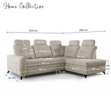 Home Collective Ecksofa Sofa Couch Wohnlandschaft ausziehbar inkl. Bettkasten Schlafsofa Gästebett 250x200 cm L-Form | weicher Stoff & Bonnell-Federkern | verstellbare Kopfstützen