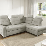 Home Collective Ecksofa Sofa Couch Wohnlandschaft ausziehbar inkl. Bettkasten Schlafsofa Gästebett 250x200 cm L-Form | weicher Stoff & Bonnell-Federkern | verstellbare Kopfstützen