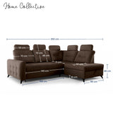 Home Collective Ecksofa Sofa Couch Wohnlandschaft ausziehbar inkl. Bettkasten Schlafsofa Gästebett 250x200 cm L-Form | weicher Stoff & Bonnell-Federkern | verstellbare Kopfstützen