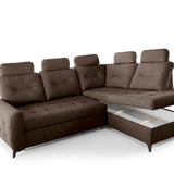 Home Collective Ecksofa Sofa Couch Wohnlandschaft ausziehbar inkl. Bettkasten Schlafsofa Gästebett 250x200 cm L-Form | weicher Stoff & Bonnell-Federkern | verstellbare Kopfstützen