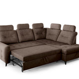 Home Collective Ecksofa Sofa Couch Wohnlandschaft ausziehbar inkl. Bettkasten Schlafsofa Gästebett 250x200 cm L-Form | weicher Stoff & Bonnell-Federkern | verstellbare Kopfstützen