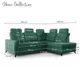 Home Collective Ecksofa Sofa Couch Wohnlandschaft ausziehbar inkl. Bettkasten Schlafsofa Gästebett 250x200 cm L-Form | weicher Stoff & Bonnell-Federkern | verstellbare Kopfstützen