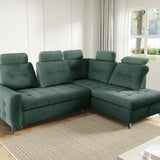 Home Collective Ecksofa Sofa Couch Wohnlandschaft ausziehbar inkl. Bettkasten Schlafsofa Gästebett 250x200 cm L-Form | weicher Stoff & Bonnell-Federkern | verstellbare Kopfstützen